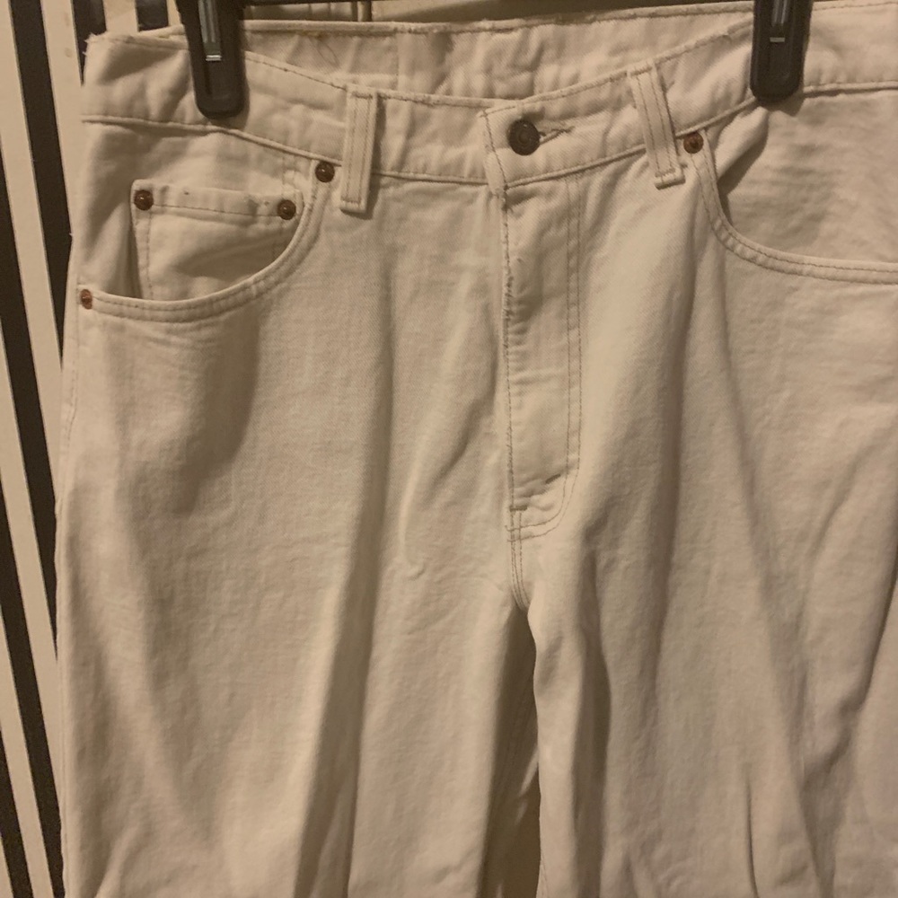 Vintage 70s Levis White Denim 550 Relaxed Fit